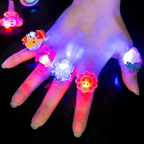 Conjunto de Anéis Infantis de LED - 5 Peças