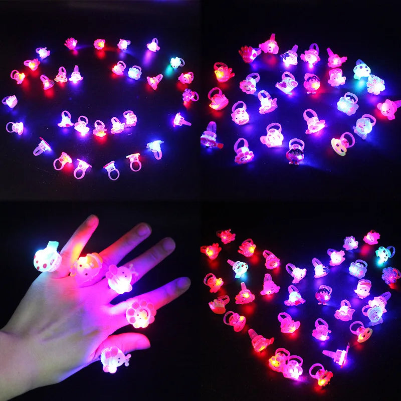 Conjunto de Anéis Infantis de LED - 5 Peças