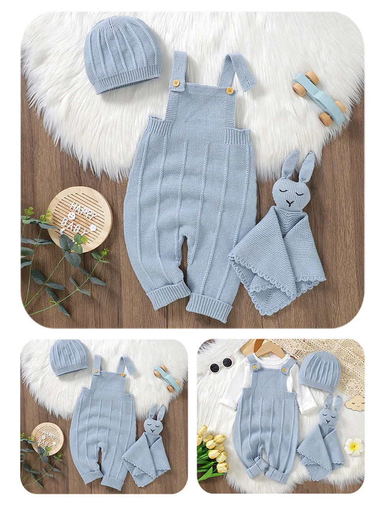 Jardineira Trico Premium com Gorro e Naninha
