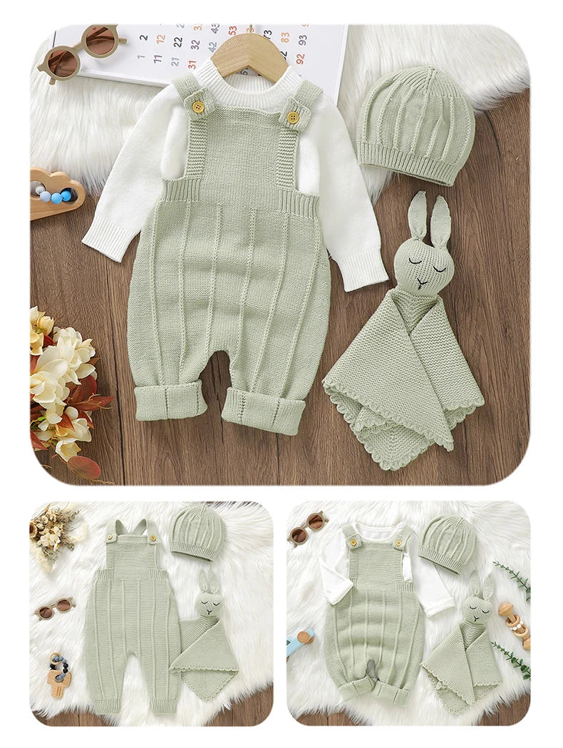 Jardineira Trico Premium com Gorro e Naninha