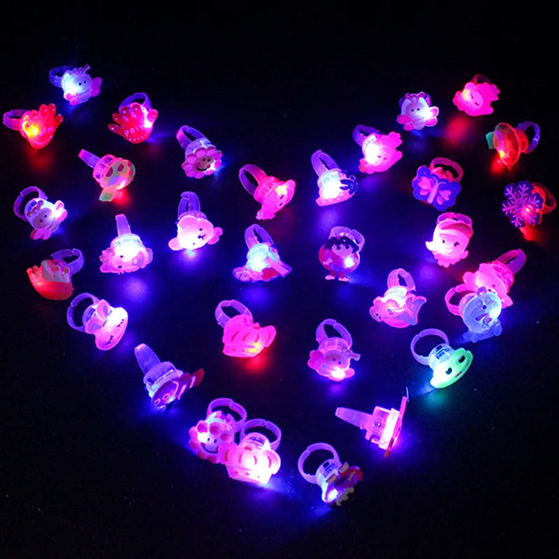 Conjunto de Anéis Infantis de LED - 5 Peças